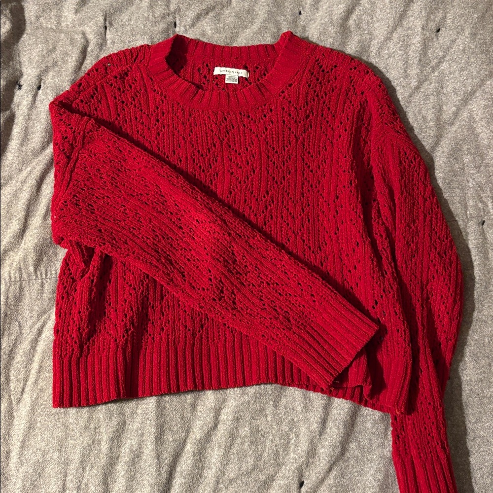 American Eagle Outfitters Vibrant Red Knit Top